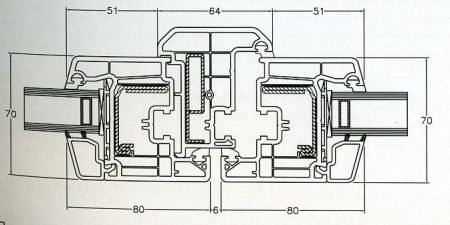 Portafinestra nodo centrale 2 ante